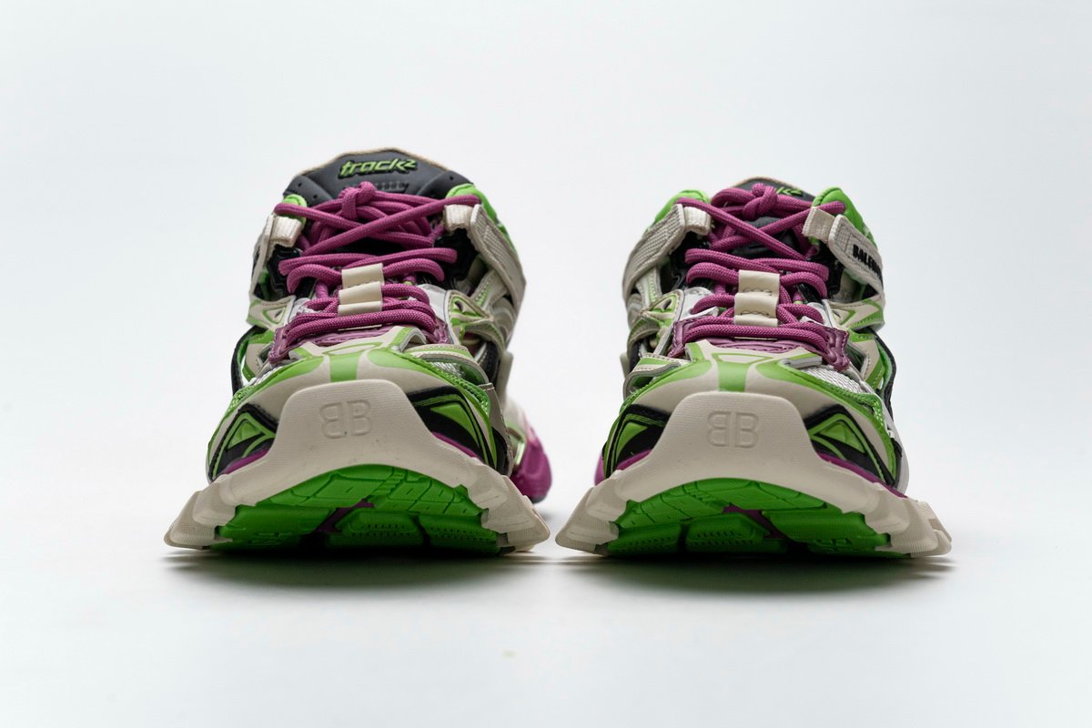 Balenciaga Track 2 Sneaker White Green Pink  568615 W2GN3 9199 - Image 2