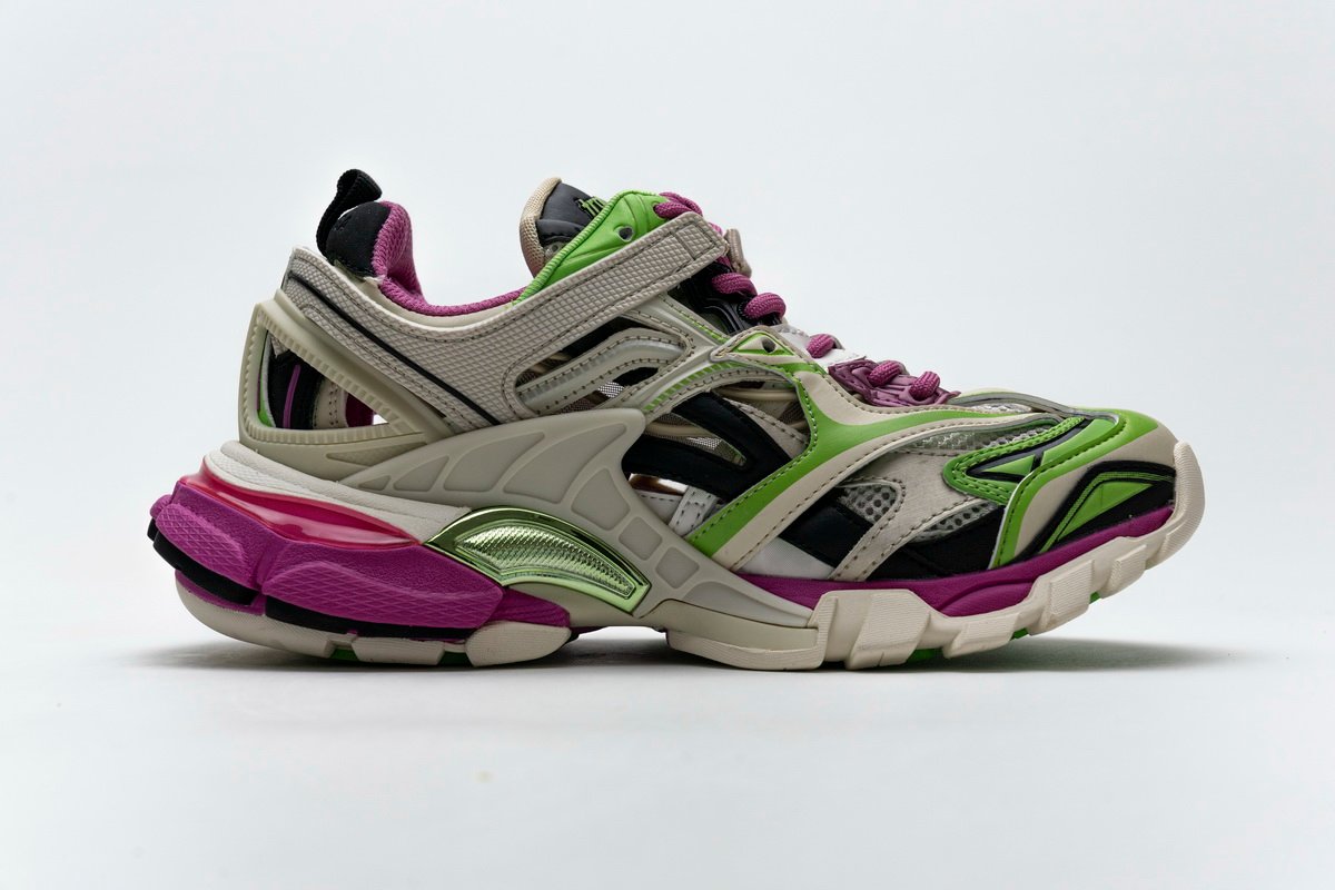 Balenciaga Track 2 Sneaker White Green Pink  568615 W2GN3 9199 - Image 3
