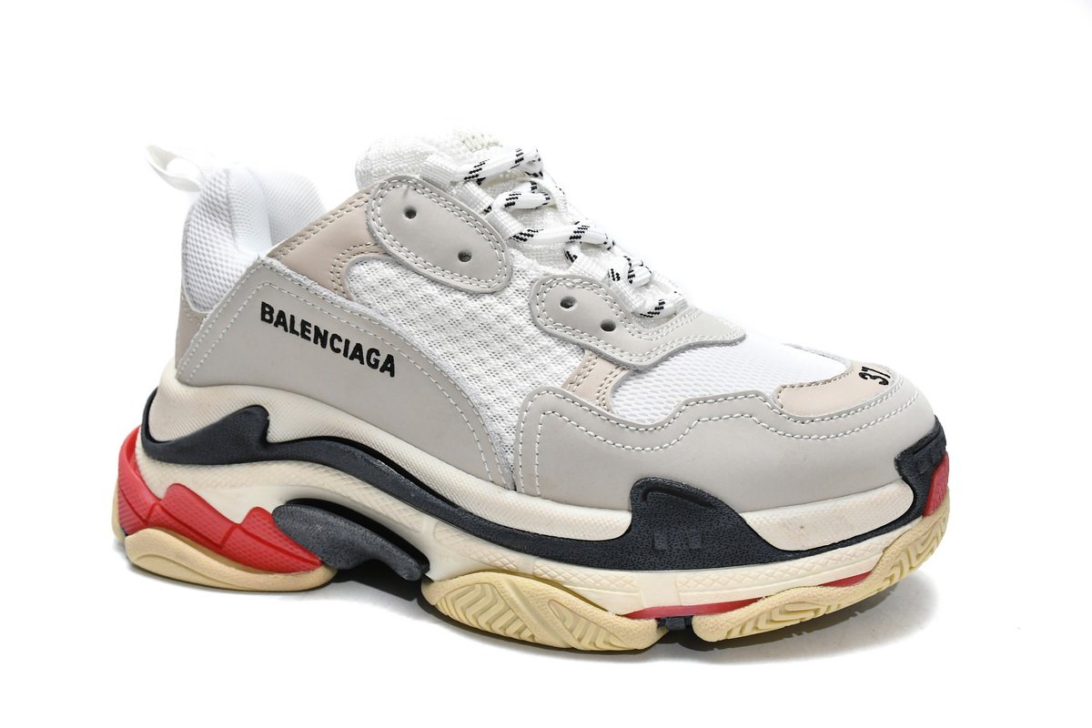 Balenciaga Triple S White Dark Grey Red 524037 W09E1 9000 - Image 3