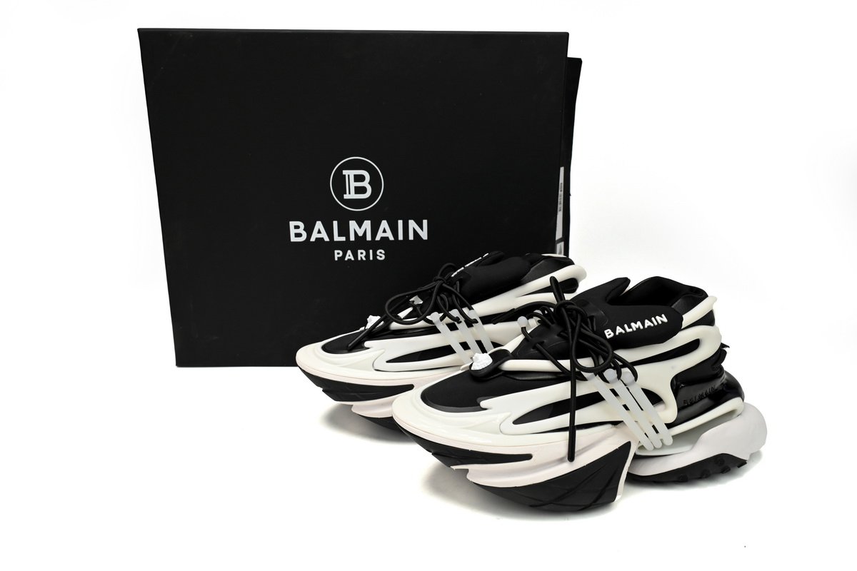 BALMAIN Multikolor Buty sportowe Black And White YM1VJ309 - Image 2