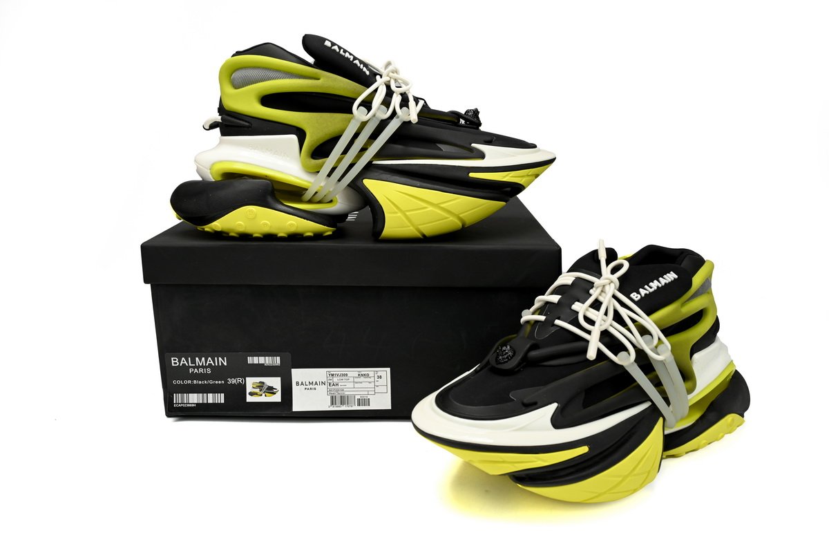 BALMAIN Multikolor Buty sportowe Black And Yellow YM1VJ309 - Image 3