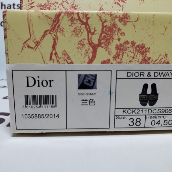 CHRISTIAN DIOR DWAY NAVY BLUE FABRIC SLIDES