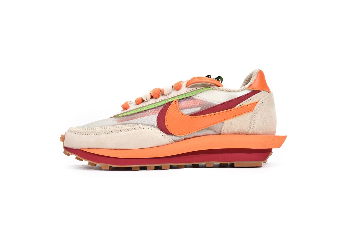 CLOT x sacai x Nike LDWaffle Orange Blaze DH1347-100 - Image 1