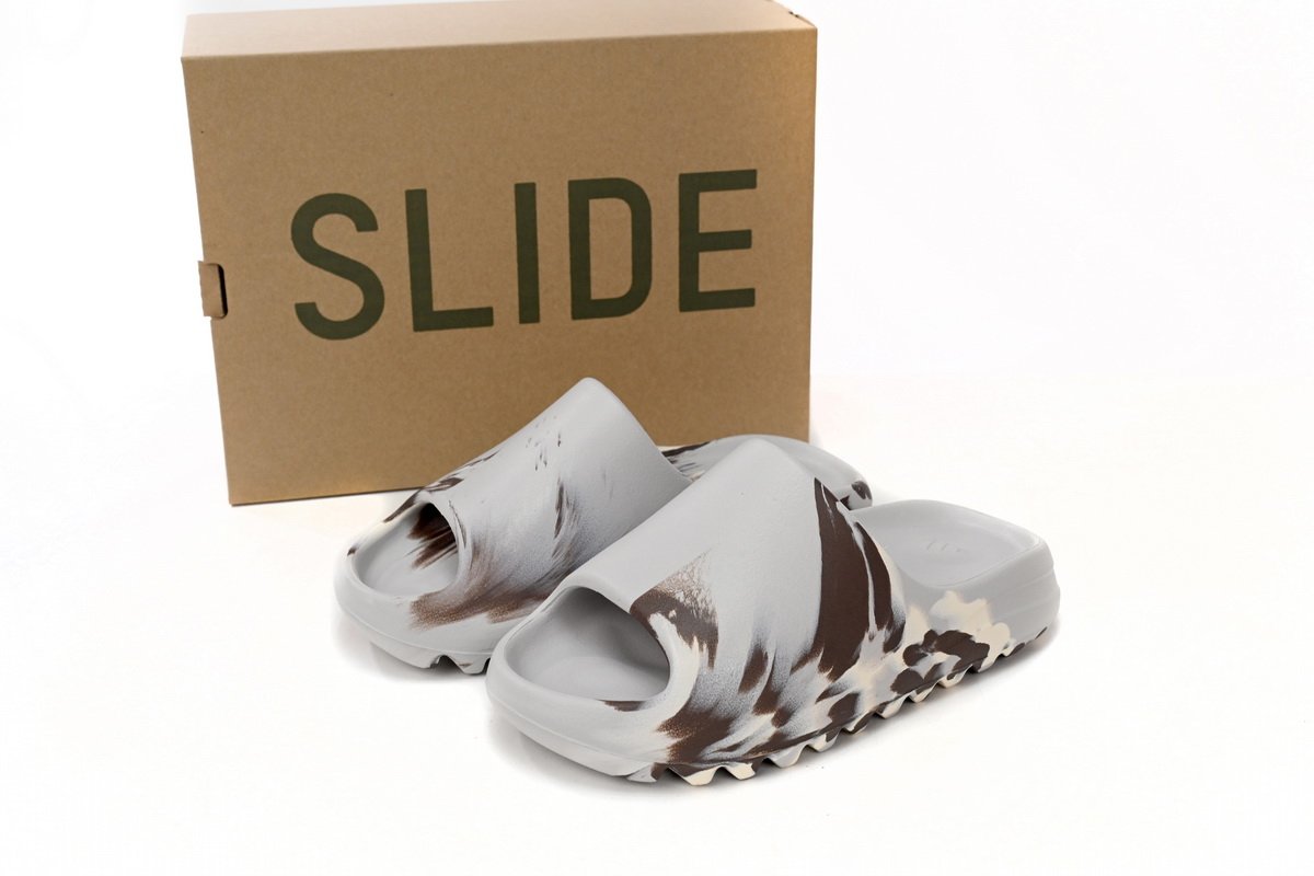 Yeezy Slide Enflame Oil Painting White Grey GZ5553 - Image 2