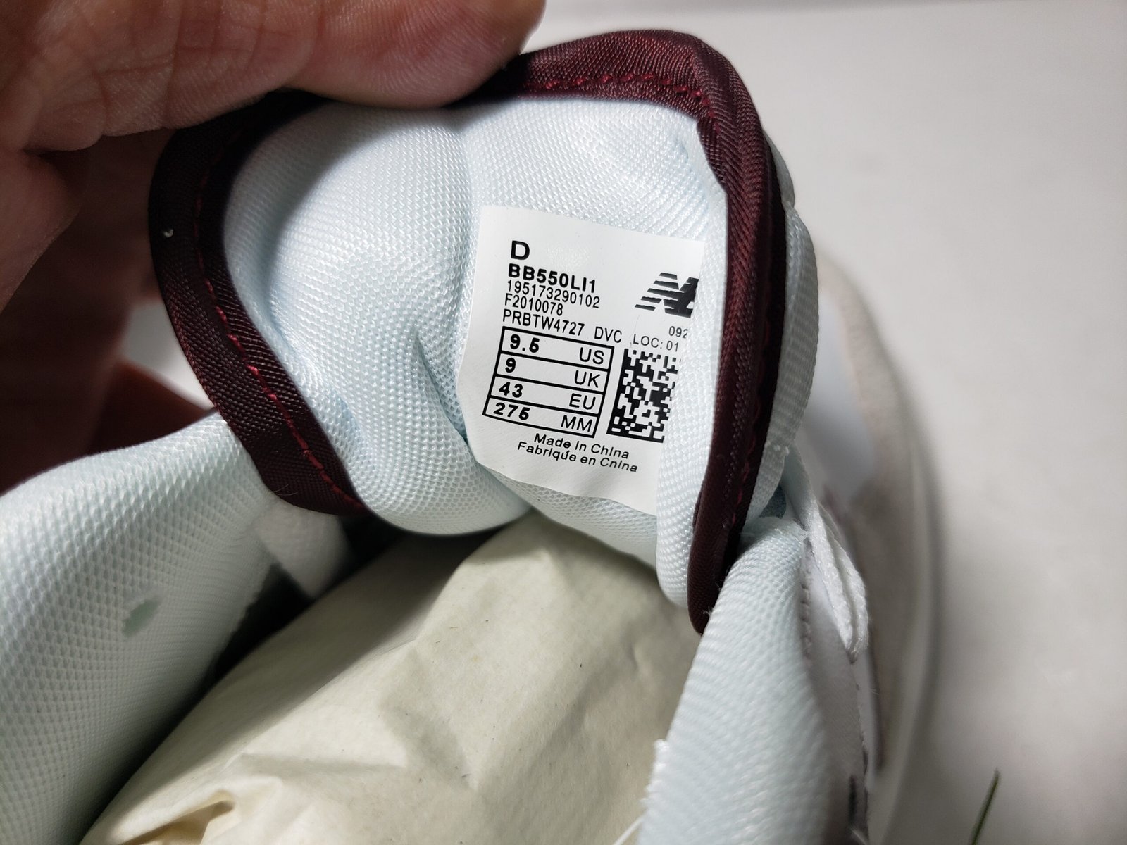 New Balance 550 Sea Salt Burgundy  BB550LI1 - Image 8