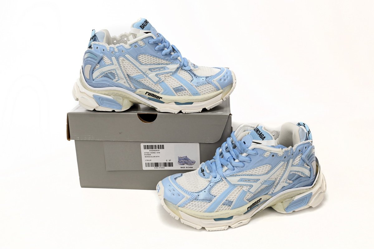Balenciaga Runner White Light Blue 677402 W3RB2 9744 - Image 11