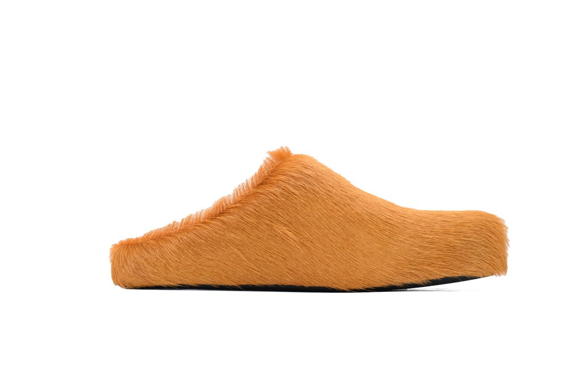Marni Long-hair Calfskin Fussbett Sabot Yellowish Brown - Image 6