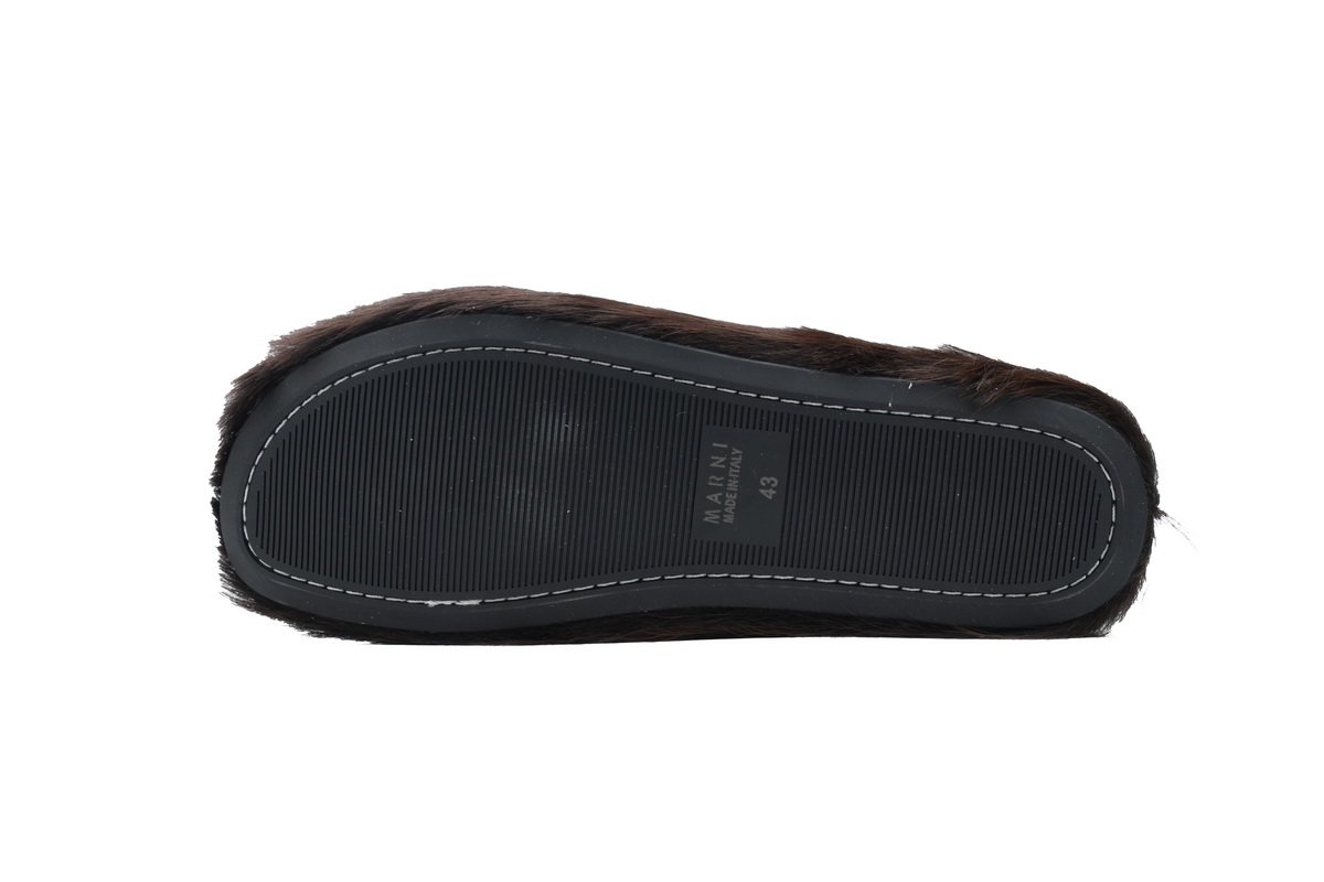 Marni Long-hair Calfskin Fussbett Sabot Brown SBMS004601P412200M37 - Image 5