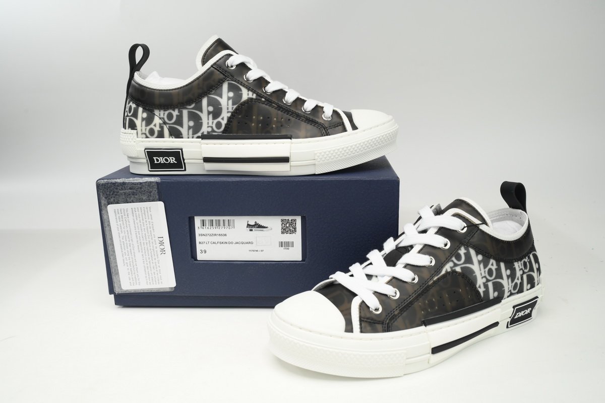 Dior B23 HT Oblique Transparency Low Bang Black and White - Image 3