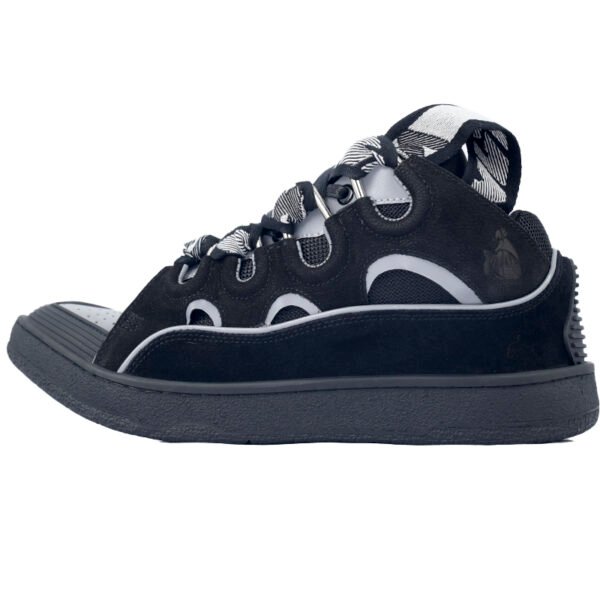 Lanvin Leather Curb Triple Black Sliver