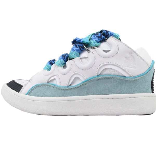 Lanvin Leather Curb White Blue