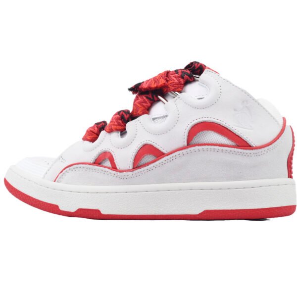 Lanvin Leather Curb White Red