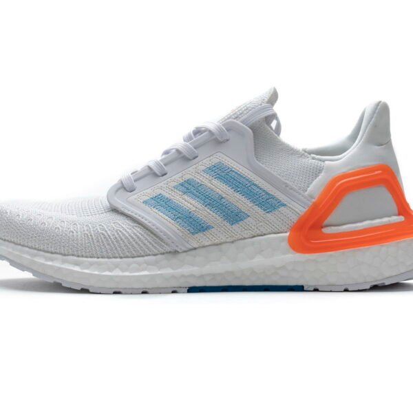 Adidas Ultra Boost  20 White Sharp Blue True Orange EG0768