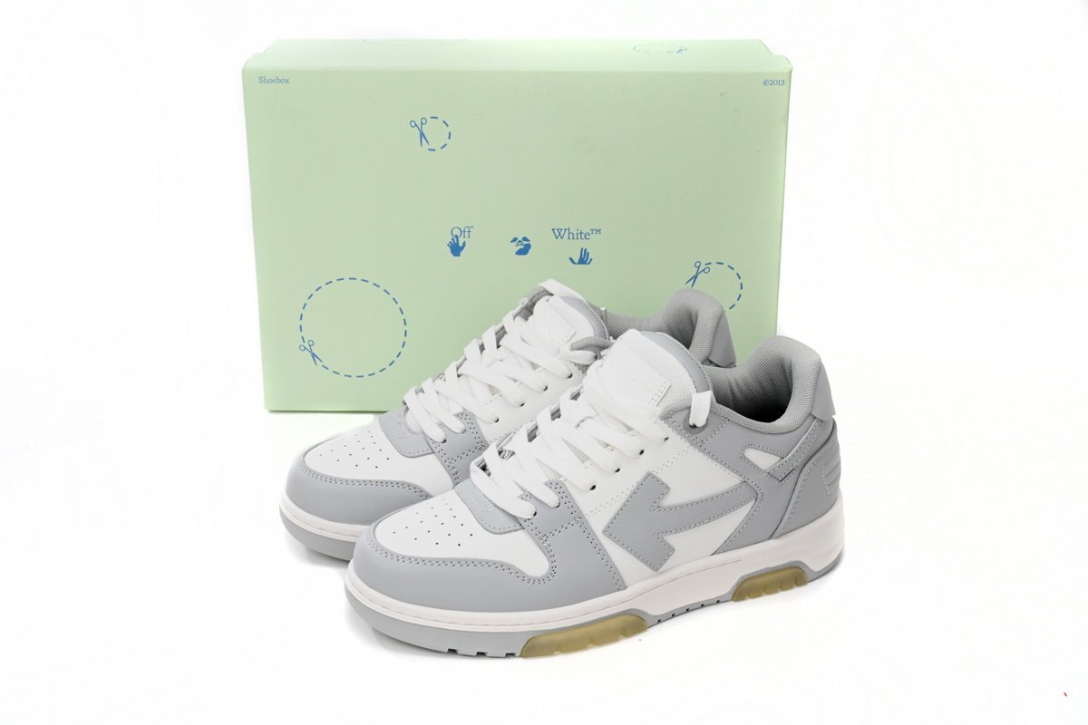 OFF-WHITE Out Of Office "OOO" Low Tops Grey White OMIA189 C99LEA00 40901 - Image 3