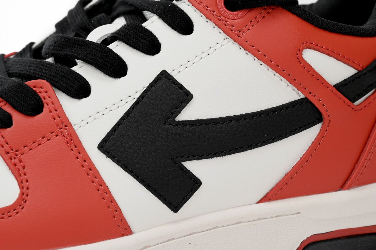 OFF-WHITE Out Of Office OOO Low Tops Black White Red OMIA189S23LEA0012510 - Image 7