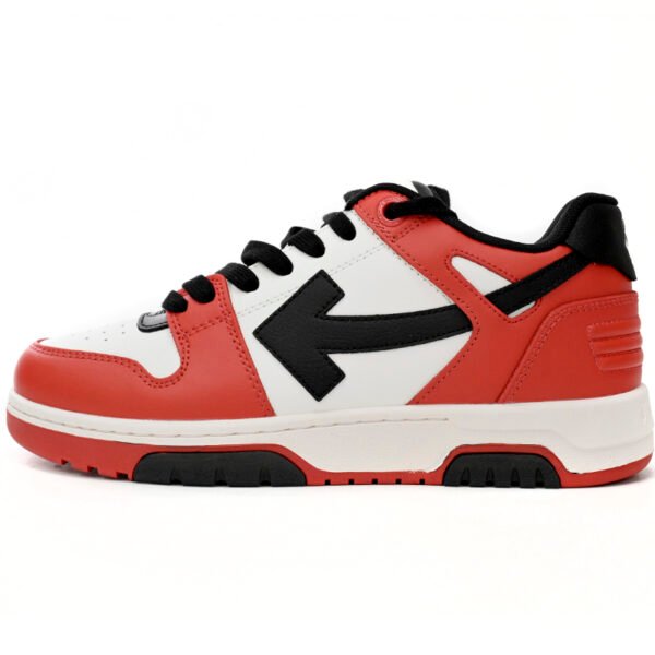 OFF-WHITE Out Of Office OOO Low Tops Black White Red OMIA189S23LEA0012510