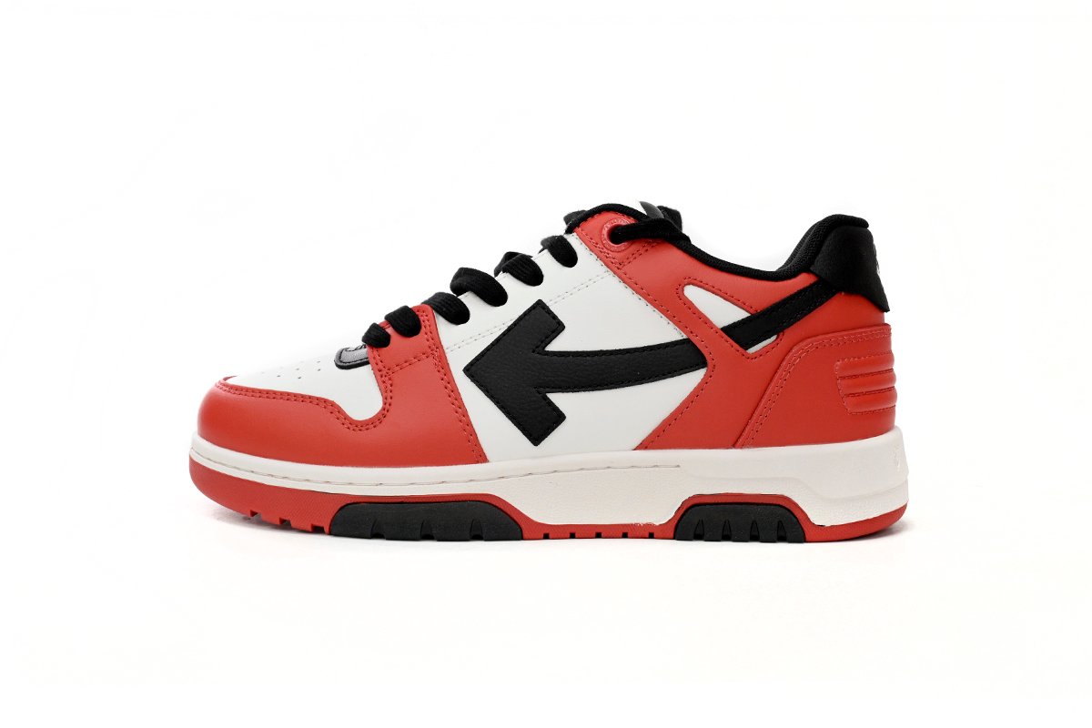 OFF-WHITE Out Of Office OOO Low Tops Black White Red OMIA189S23LEA0012510 - Image 1