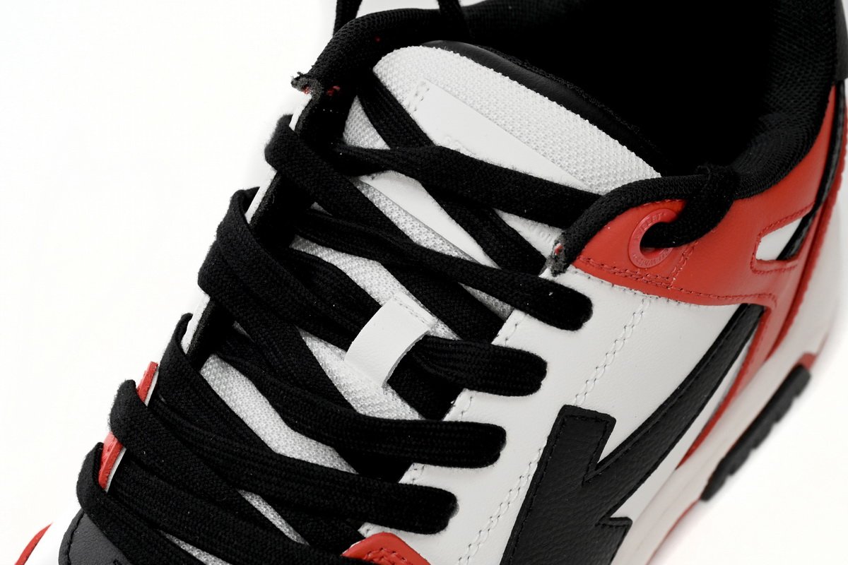OFF-WHITE Out Of Office OOO Low Tops Black White Red OMIA189S23LEA0012510 - Image 10
