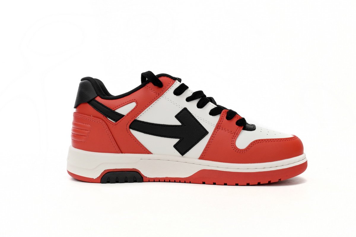 OFF-WHITE Out Of Office OOO Low Tops Black White Red OMIA189S23LEA0012510 - Image 4