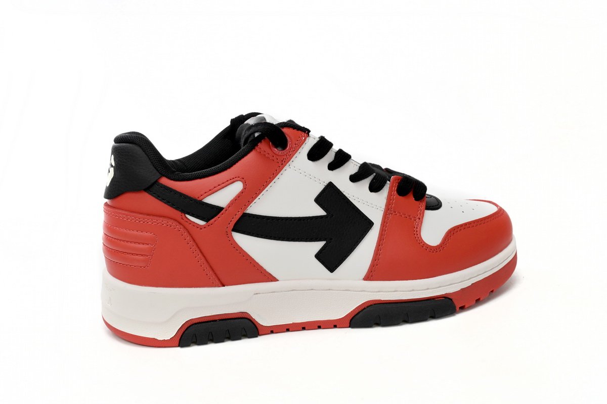 OFF-WHITE Out Of Office OOO Low Tops Black White Red OMIA189S23LEA0012510 - Image 3