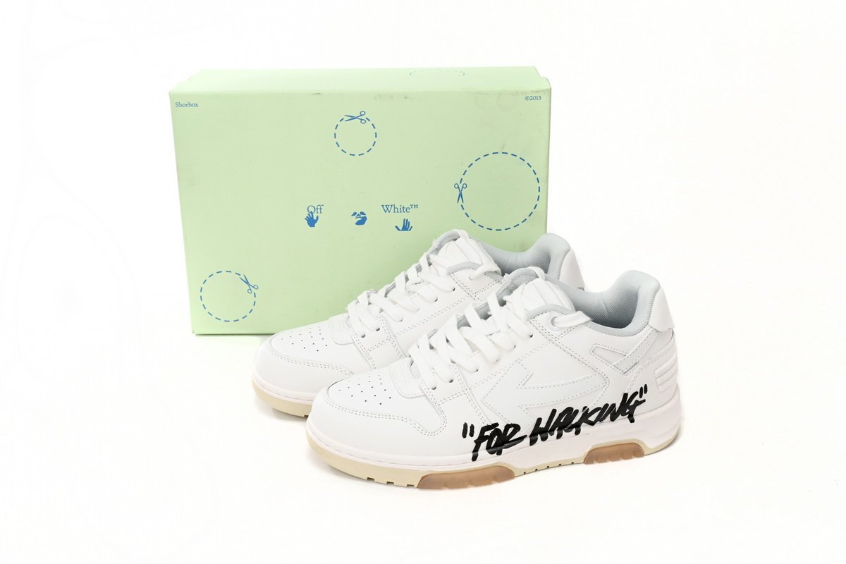 OFF-WHITE Out Of Office OOO Low Tops For Walking White Black OMIA189R21 LEA00 20101 - Image 2