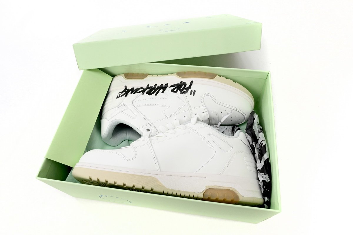 OFF-WHITE Out Of Office OOO Low Tops For Walking White Black OMIA189R21 LEA00 20101 - Image 10