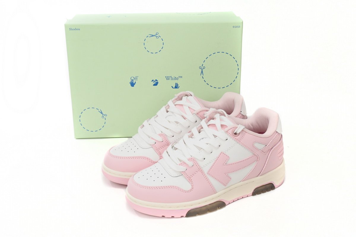 OFF-WHITE Out Of Office OOO Low Tops White Light Pink OWIA259F21LEA0010130 - Image 4