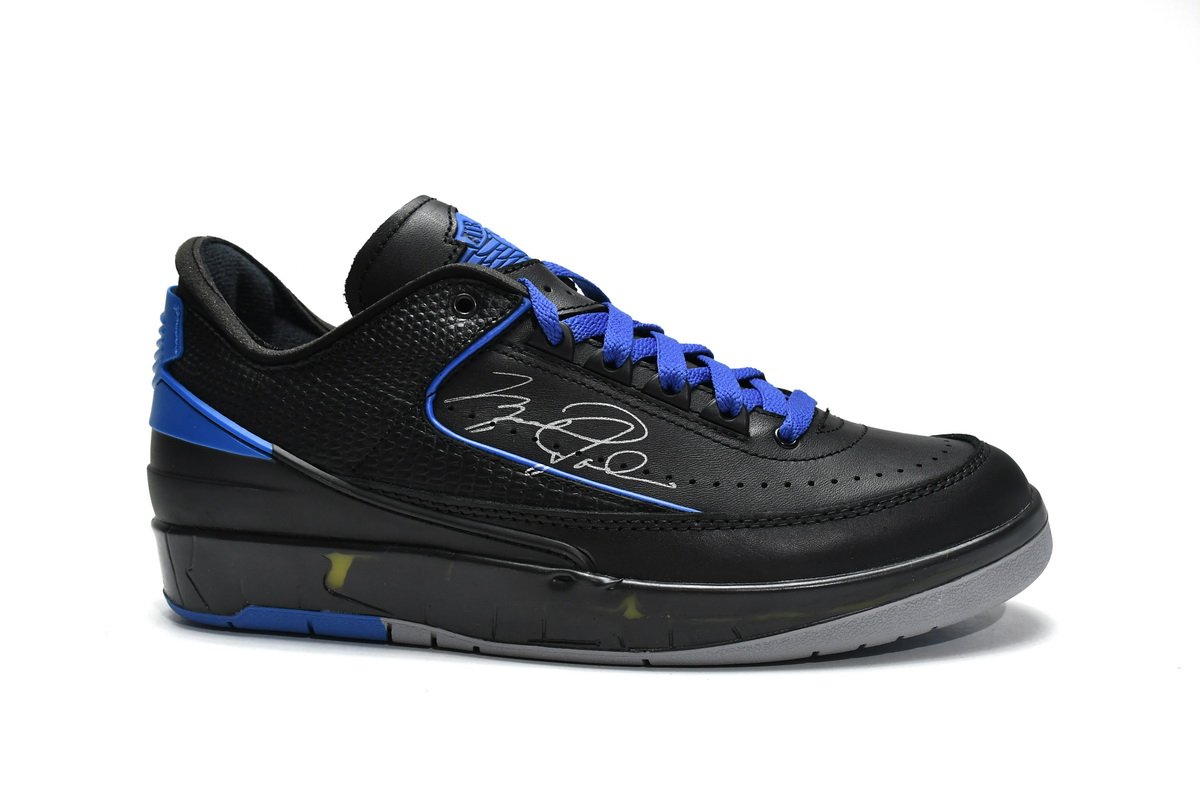 Off White x Air Jordan 2 Retro Low SP Black and Varsity Roy  DJ4375-004 - Image 3