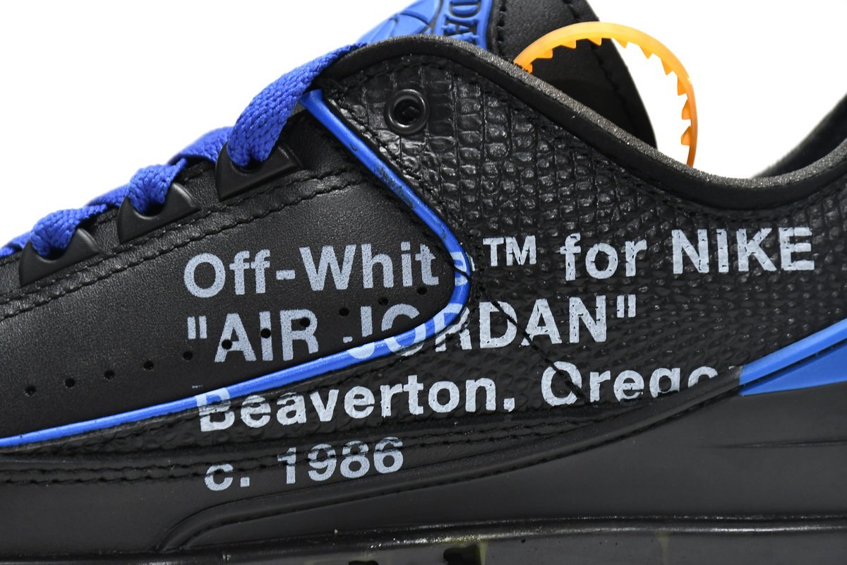 Off White x Air Jordan 2 Retro Low SP Black and Varsity Roy  DJ4375-004 - Image 5