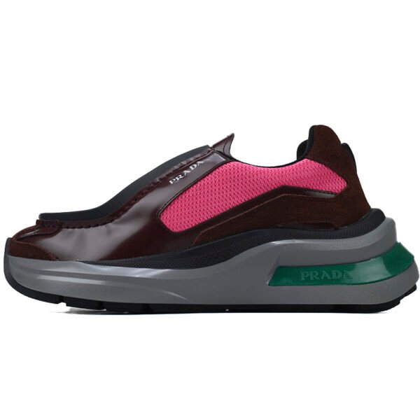 Prada Brushed Leather Black Wine Red