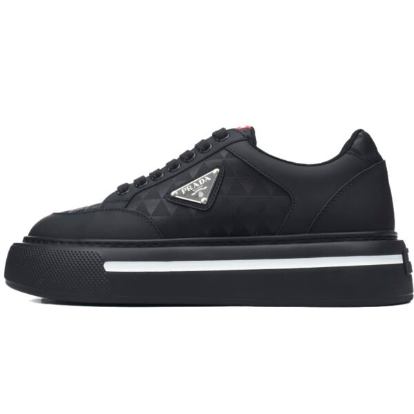 Prada Platform Sneakers Black Plaid