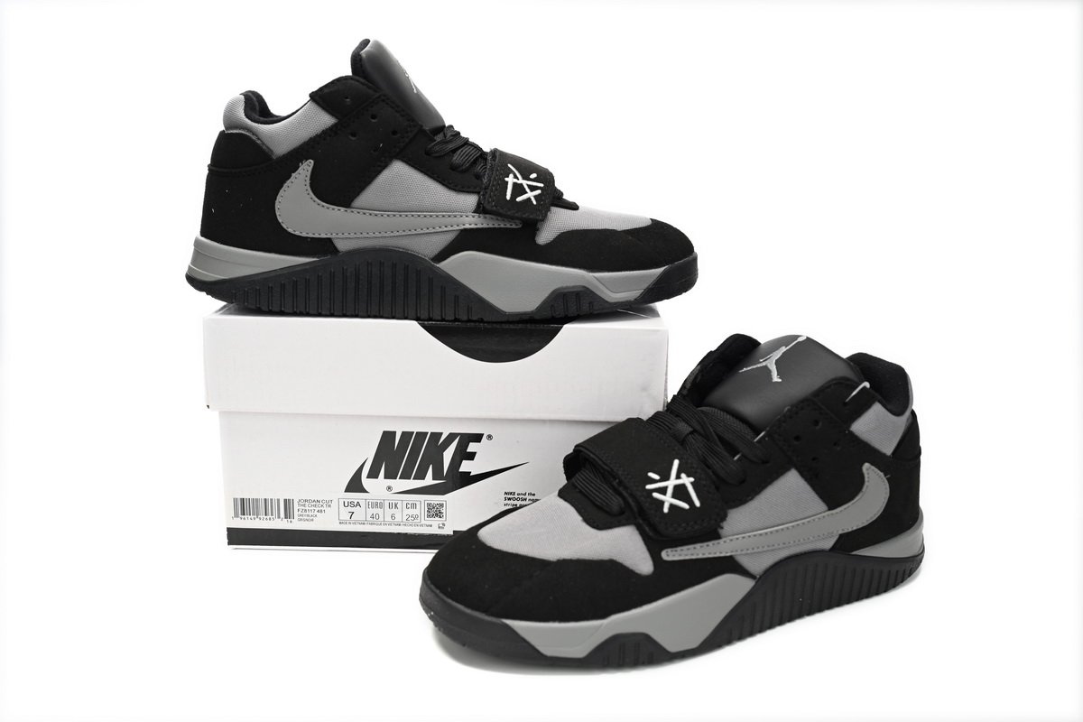 Travis Scott x Jordan Cut The Check Nice Kicks Black Charcoal  FZ8117-481 - Image 3